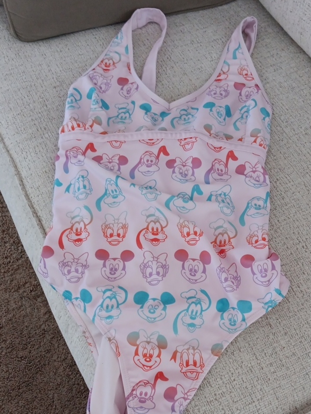 Pink Disney Character One-Piece Swimsuit 2x